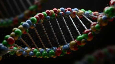 3d render of DNA form. Genetic concept.. 库存插图