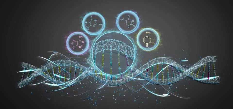 3d render DNA isolated on a background Stock Illustration
