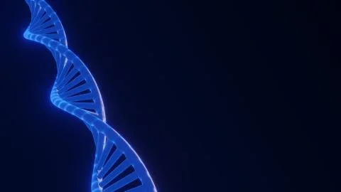 3D render DNA structure  polygonal wireframe DNA isolated background. 3D illu 스톡 일러스트