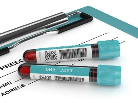 3d render of DNA test tubes Illustrazione stock