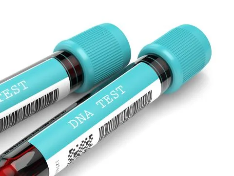 3d render of DNA test tubes Illustrazione stock