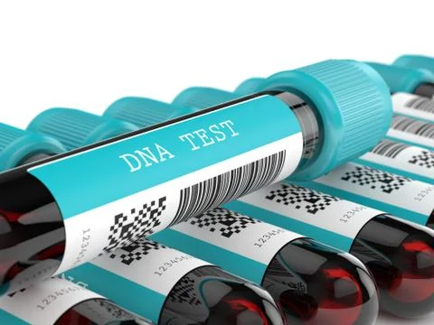 3d render of DNA test tubes Illustrazione stock