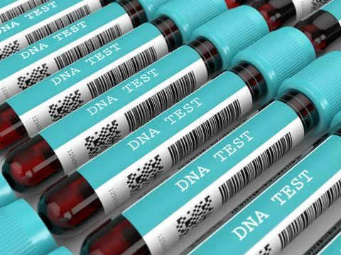 3d render of DNA test tubes Stock Photos