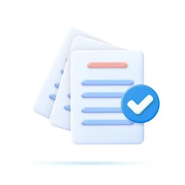 3D render Documents icon. Stock Illustration