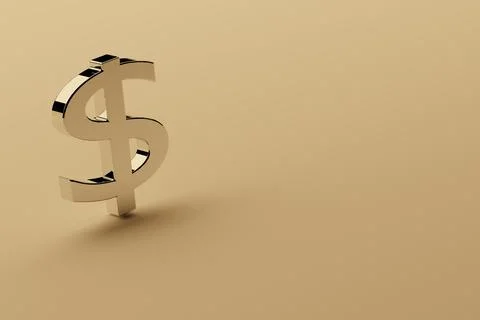 3D render dollar symbol made of gold. Stock Illustration