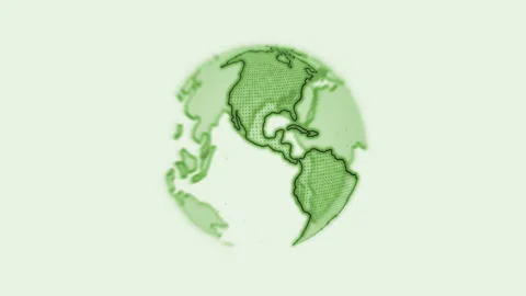 3d render of the dot pattern Earth globe rotating.  4K,seamless loop Stock Footage 170144259