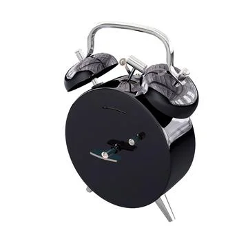 3D render of a double bell alarm clock isolated against a white background. Stockillustratie