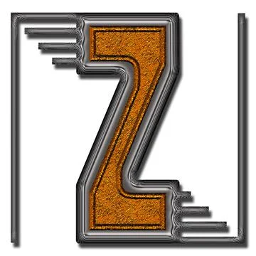 3D render of double metal alphabet letter Stock-Illustration