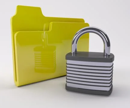 3D Render of Doucment Security Icon 스톡 일러스트