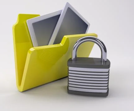 3D Render of Doucment Security Icon イラスト素材