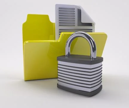 3D Render of Doucment Security Icon イラスト素材