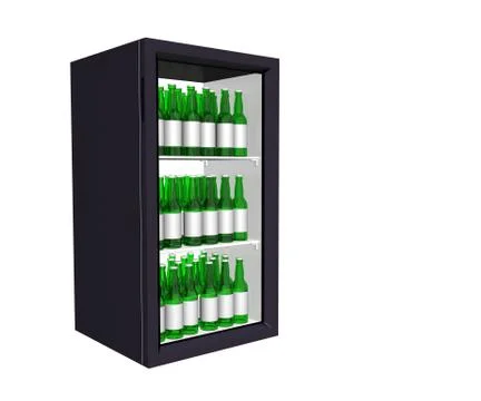3d render drink storage refrigerator Stock Photos