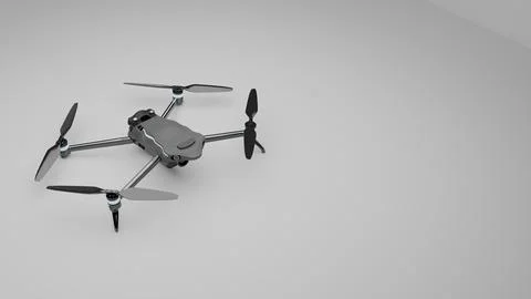 3D render of drone quadcopter model isolated on white Stock Illustration