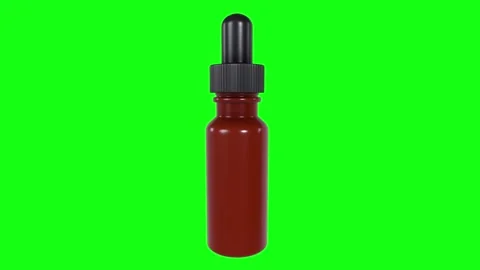 3D render of a dropper bottle with red liquid and black lid 스톡 동영상 285060056