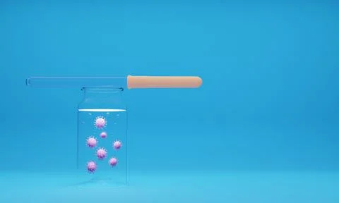 3D render of drops in the nose and ears with a runny nose and pain in the ears. Stock Illustration