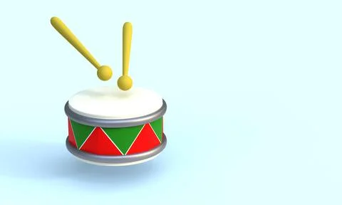 3d render of a drum and drumsticks Stock Illustration