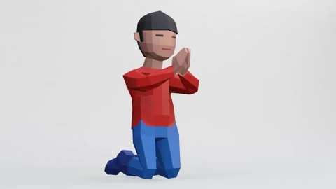 3d render dummy in begging pose Stock Footage 159465514