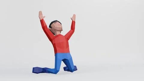 3d render dummy in celebrate pose Video stock 159344440