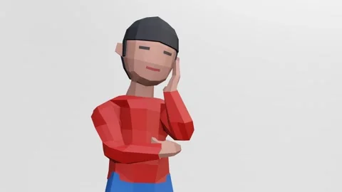 3d render dummy in consider or thinking pose Stock Footage 159344895