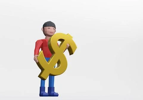 3d render of dummy with a dollar sign 3d render of dummy holding a dollar ... Stock Photos