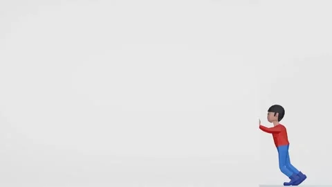 3d render dummy man pushing for transition or video effects Stock Footage 250147501