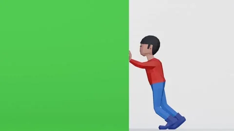 3d render dummy man pushing for transition or video effects Stock Footage 250147503