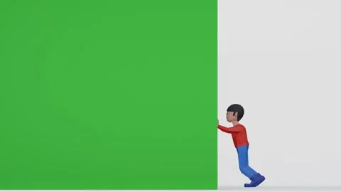 3d render dummy man pushing for transition or video effects Stock Footage 250147504