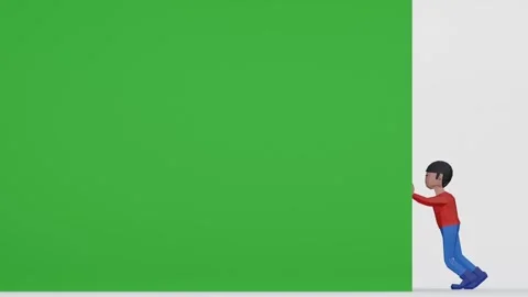 3d render dummy man pushing for transition or video effects Stock Footage 250147505