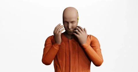 3d render of dummy to show disbelief or disappointed negative emotion on is.. Stock Footage 276723571
