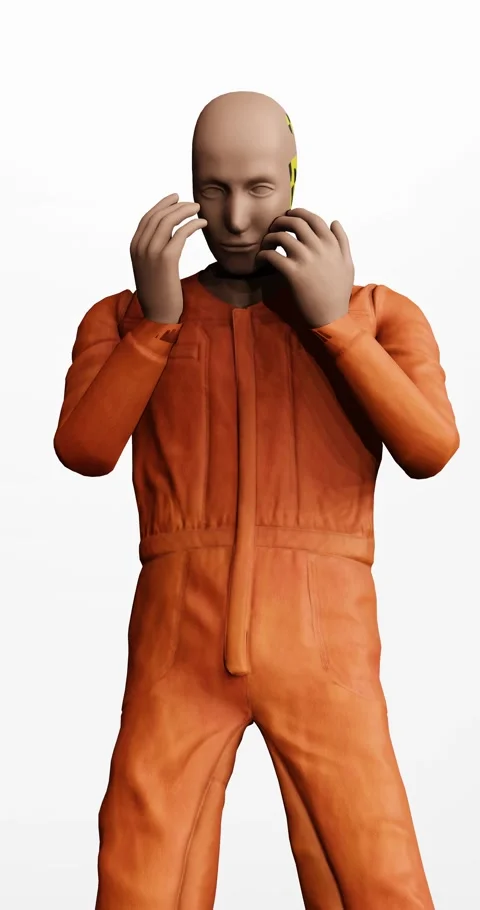 3d render of dummy to show disbelief or disappointed negative emotion on is.. Video stock 276723574