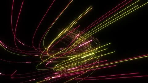 3D Render A dynamic 3D render featuring an abstract composition of swirling.. Stock Illustration