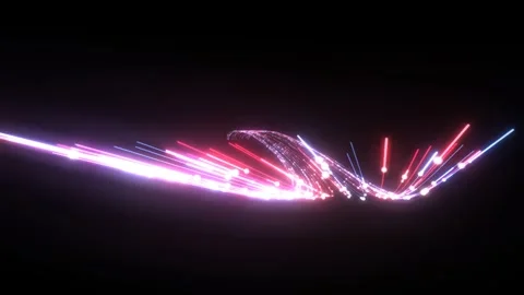 3D render A dynamic, abstract 3D rendering of a luminous, flowing light pattern Stock-Footage 340300222