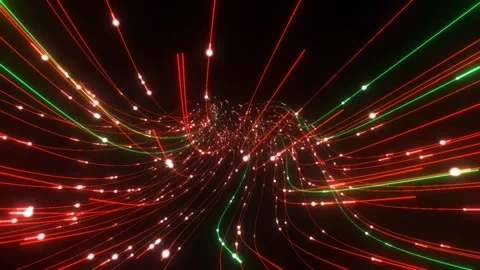 3D render A dynamic, abstract visualization of light and energy radiating from a Stock Footage 340300220