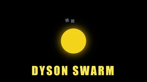 3D render of dyson swarm orbiting star creating futuristic space background Vidéo 334940478