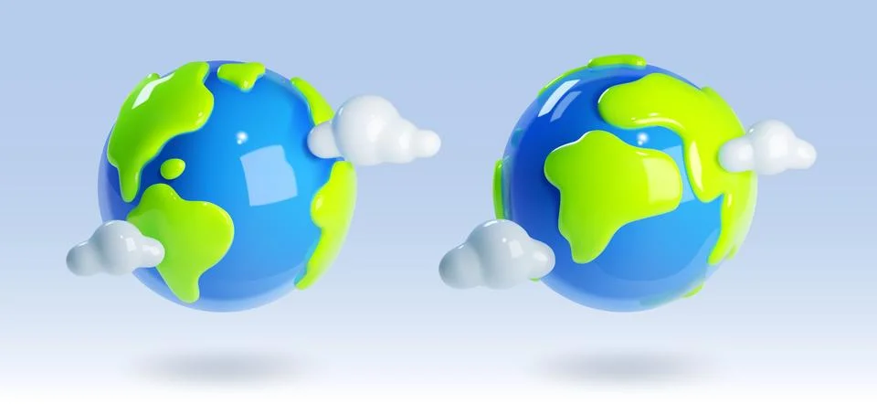 3d render earth planet object world vector icon Stock Illustration