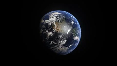 3D Render Earth - View from Space Planet Earth Globe with Dark Background Illustrazione stock