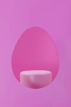 3d render easter egg pastel podium banner Stock Illustration