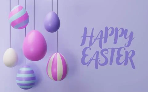 3d render easter pastel egg banner Stock Illustration