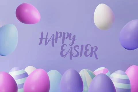 3d render easter pastel egg banner frame Stock Illustration