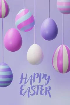 3d render easter pastel egg poster Stock Illustration