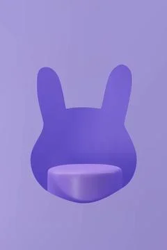 3d render easter pastel rabbit podium banner Stock Illustration