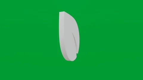3D render of eco leaf icon on chroma key green screen background Stock Footage 335459245