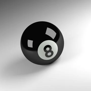 3d render of an eight ball, pool ball sports concept image Illustrazione stock