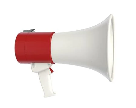 3D render of electric Megaphone isolated on white. Stock Illustration