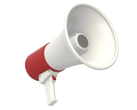 3D render of electric Megaphone isolated on white. Stock Illustration