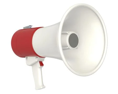 3D render of electric Megaphone isolated on white. Stock Illustration