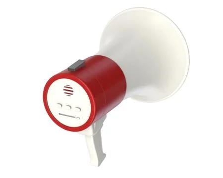 3D render of electric Megaphone isolated on white. Stock Illustration