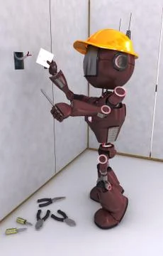 3D Render of an electrical contractor Stock Illustration