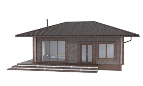 3D render of elegant home on a white background. Residential Real Estate illu Photos