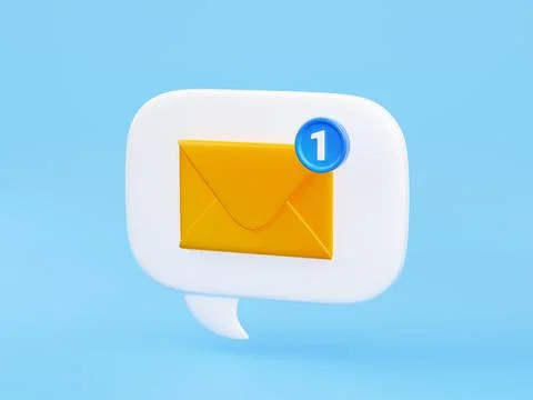 3d render email message, newsletter notification Stock Illustration